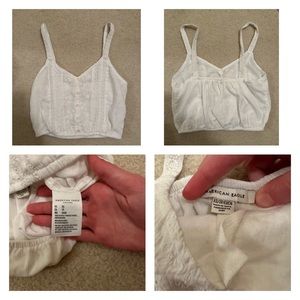 American eagle white tank top super adorable summer top!!!